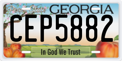 GA license plate CEP5882