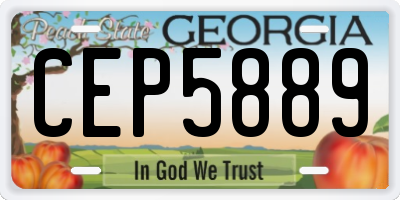 GA license plate CEP5889