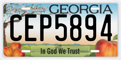 GA license plate CEP5894