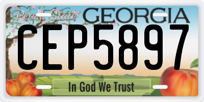 GA license plate CEP5897