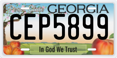 GA license plate CEP5899