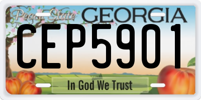GA license plate CEP5901