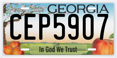 GA license plate CEP5907
