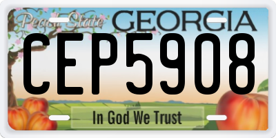 GA license plate CEP5908