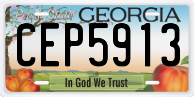 GA license plate CEP5913