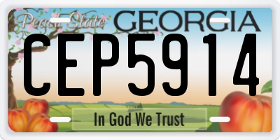 GA license plate CEP5914