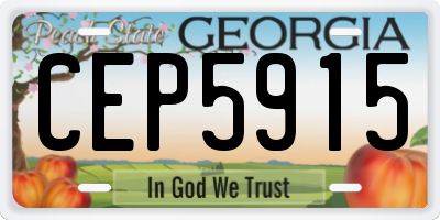 GA license plate CEP5915