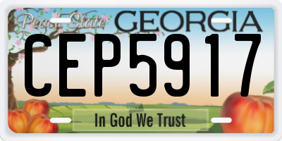 GA license plate CEP5917