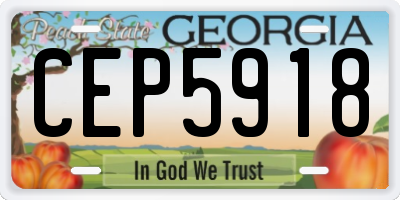 GA license plate CEP5918