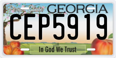 GA license plate CEP5919