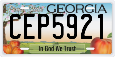 GA license plate CEP5921