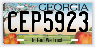 GA license plate CEP5923