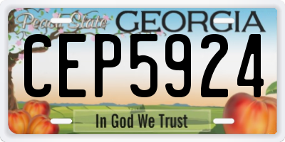 GA license plate CEP5924