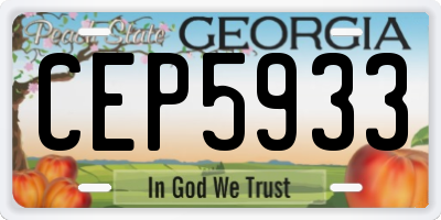 GA license plate CEP5933
