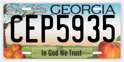 GA license plate CEP5935