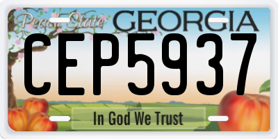 GA license plate CEP5937