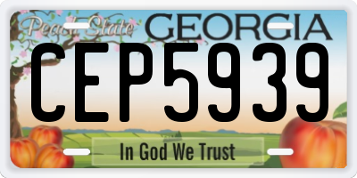 GA license plate CEP5939