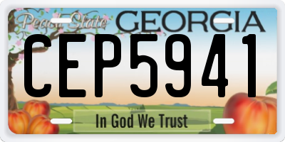 GA license plate CEP5941