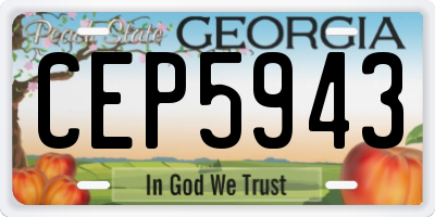 GA license plate CEP5943