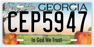 GA license plate CEP5947