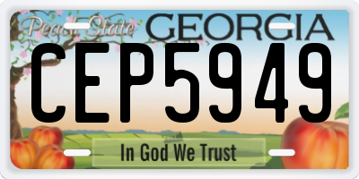 GA license plate CEP5949