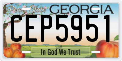 GA license plate CEP5951