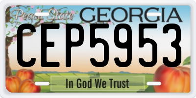 GA license plate CEP5953