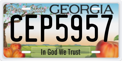 GA license plate CEP5957