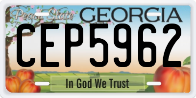 GA license plate CEP5962