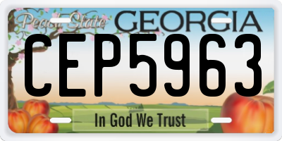 GA license plate CEP5963