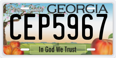 GA license plate CEP5967