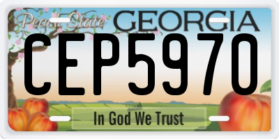 GA license plate CEP5970