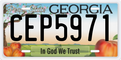 GA license plate CEP5971