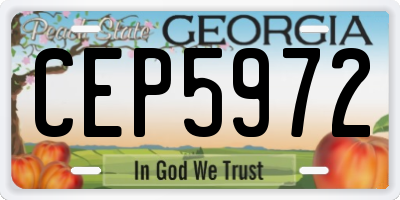 GA license plate CEP5972