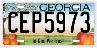 GA license plate CEP5973
