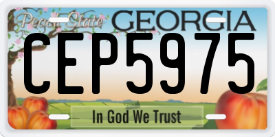 GA license plate CEP5975