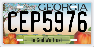 GA license plate CEP5976