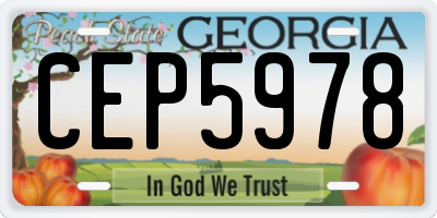 GA license plate CEP5978
