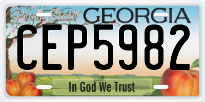 GA license plate CEP5982