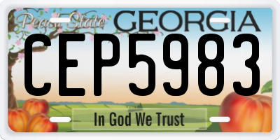 GA license plate CEP5983