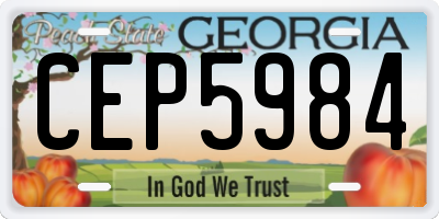 GA license plate CEP5984