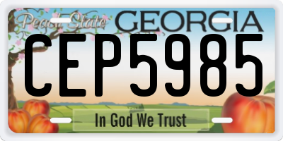 GA license plate CEP5985