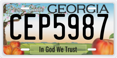 GA license plate CEP5987