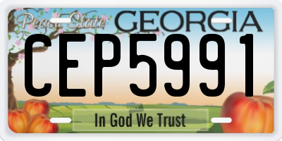 GA license plate CEP5991