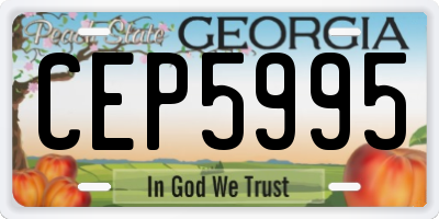 GA license plate CEP5995