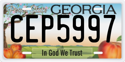 GA license plate CEP5997