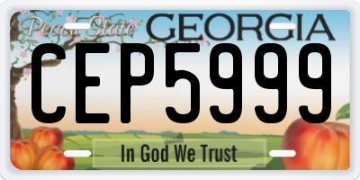 GA license plate CEP5999