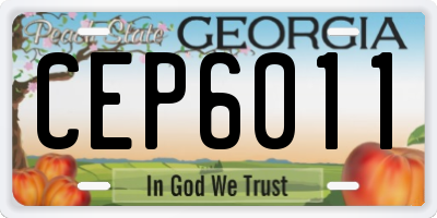 GA license plate CEP6011