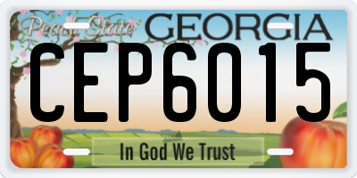 GA license plate CEP6015