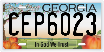 GA license plate CEP6023